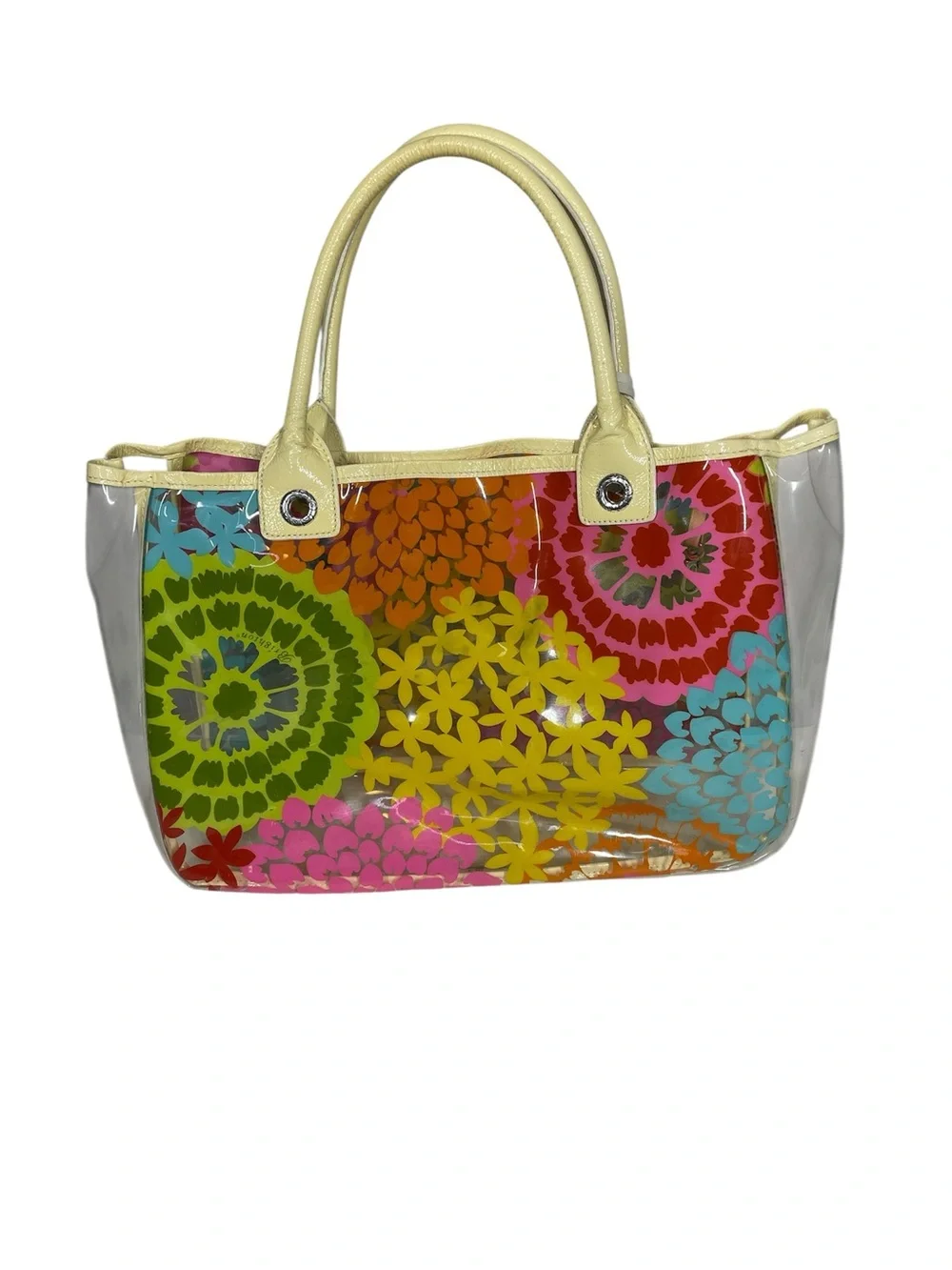 Brighton Petal Play Clear Tote Bag PVC Wipeable Vinyl Beach Floral w/accessories
